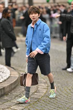 PFW Miu Miu Outside Arrivals Guest arriving at Miu Miu show during Paris Fashion Week in Paris, France on March 11, 2025. Photo by Julien Reynaud APS-Medias ABACAPRESS.COM Paris France  Copyright: xReynaudxJulien APS-Medias ABACAx