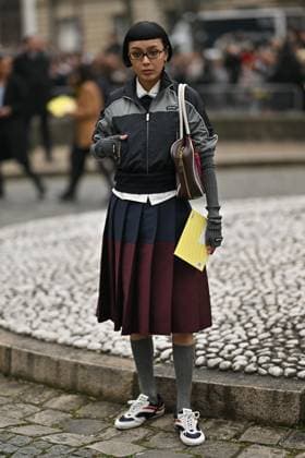 PFW Miu Miu Outside Arrivals Kiwi Lee arriving at Miu Miu show during Paris Fashion Week in Paris, France on March 11, 2025. Photo by Julien Reynaud APS-Medias ABACAPRESS.COM Paris France  Copyright: xReynaudxJulien APS-Medias ABACAx