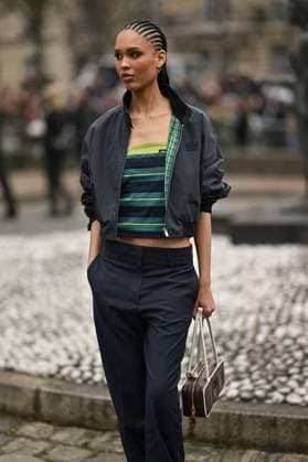PFW Miu Miu Outside Arrivals Nara Smith arriving at Miu Miu show during Paris Fashion Week in Paris, France on March 11, 2025. Photo by Julien Reynaud APS-Medias ABACAPRESS.COM Paris France  Copyright: xReynaudxJulien APS-Medias ABACAx