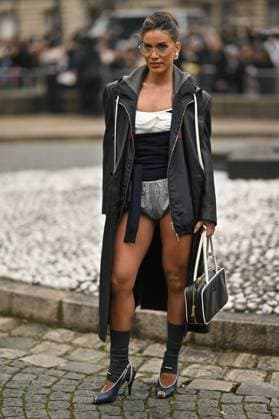 PFW Miu Miu Outside Arrivals Camila Coelho arriving at Miu Miu show during Paris Fashion Week in Paris, France on March 11, 2025. Photo by Julien Reynaud APS-Medias ABACAPRESS.COM Paris France  Copyright: xReynaudxJulien APS-Medias ABACAx