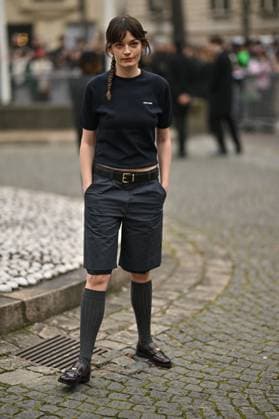 PFW Miu Miu Outside Arrivals Emma Mackey arriving at Miu Miu show during Paris Fashion Week in Paris, France on March 11, 2025. Photo by Julien Reynaud APS-Medias ABACAPRESS.COM Paris France  Copyright: xReynaudxJulien APS-Medias ABACAx