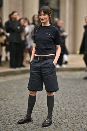 PFW Miu Miu Outside Arrivals Emma Mackey arriving at Miu Miu show during Paris Fashion Week in Paris, France on March 11, 2025. Photo by Julien Reynaud APS-Medias ABACAPRESS.COM Paris France  Copyright: xReynaudxJulien APS-Medias ABACAx