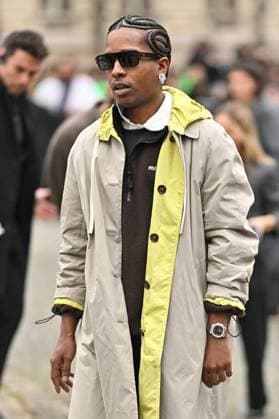 PFW Miu Miu Outside Arrivals Asap Rocky arriving at Miu Miu show during Paris Fashion Week in Paris, France on March 11, 2025. Photo by Julien Reynaud APS-Medias ABACAPRESS.COM Paris France  Copyright: xReynaudxJulien APS-Medias ABACAx