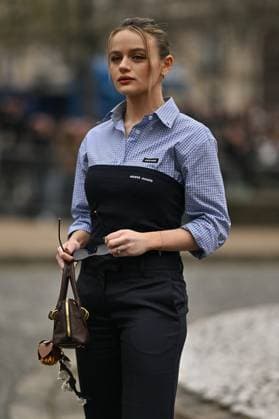 PFW Miu Miu Outside Arrivals Joey King arriving at Miu Miu show during Paris Fashion Week in Paris, France on March 11, 2025. Photo by Julien Reynaud APS-Medias ABACAPRESS.COM Paris France  Copyright: xReynaudxJulien APS-Medias ABACAx