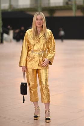PFW - Chanel Photocall Dakota Fanning attends the Chanel Womenswear Fall Winter 2025-2026 show as part of Paris Fashion Week at Grand Palais on March 11, 2025 in Paris, France. - EDITORIAL USE ONLY - Photo by Franck Castel ABACAPRESS.COM Paris France  Copyright: xCastelxFranck ABACAx