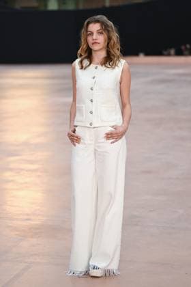 PFW Chanel Photocall Galatea Bellugi attending the Chanel Womenswear Fall Winter 2025-2026 show as part of Paris Fashion Week in Paris, France on March 11, 2025. Photo by Aurore Marechal ABACAPRESS.COM Paris France  Copyright: xMarechalxAurore ABACAx
