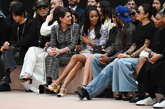 Paris Fashion Week Chanel Font Row 441669 2025 03 11 Paris France Casiraghi, Charlotte Monaco Campbell, Naomi  Copyright: xSergexArnalx xStarfacex STAR_441669_002