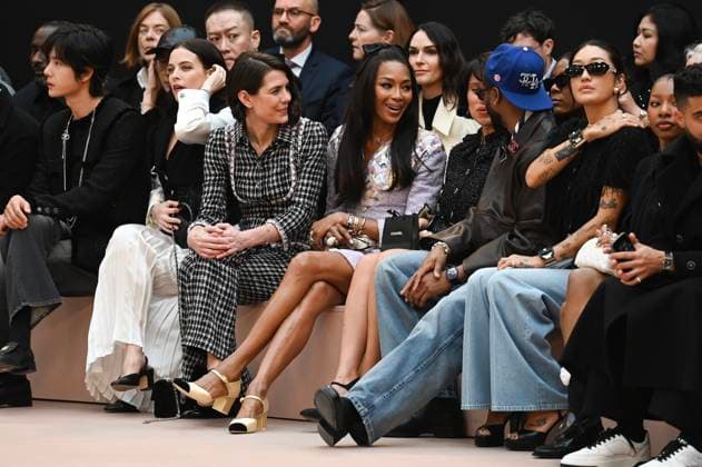 Paris Fashion Week Chanel Font Row 441669 2025 03 11 Paris France Casiraghi, Charlotte Monaco Campbell, Naomi Keough Presley, Riley  Copyright: xSergexArnalx xStarfacex STAR_441669_003