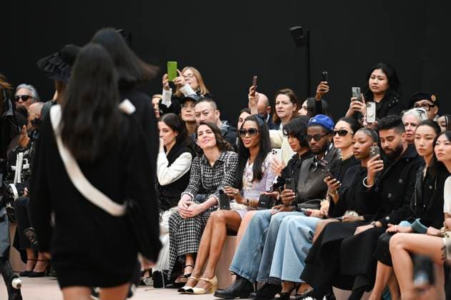 Paris Fashion Week Chanel Font Row 441669 2025 03 11 Paris France Casiraghi, Charlotte Monaco Campbell, Naomi  Copyright: xSergexArnalx xStarfacex STAR_441669_011