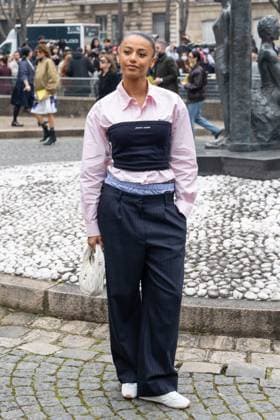 PFW - Miu Miu PAP - Arrivals NB Shalom Brune-Franklin attends Miu Miu Womenswear Fall Winter 2025-2026 show as part of Paris Fashion Week on March 11, 2025 in Paris, France. Photo by Nasser Berzane ABACAPRESS.COM Paris France  Copyright: xBerzanexNasser ABACAx