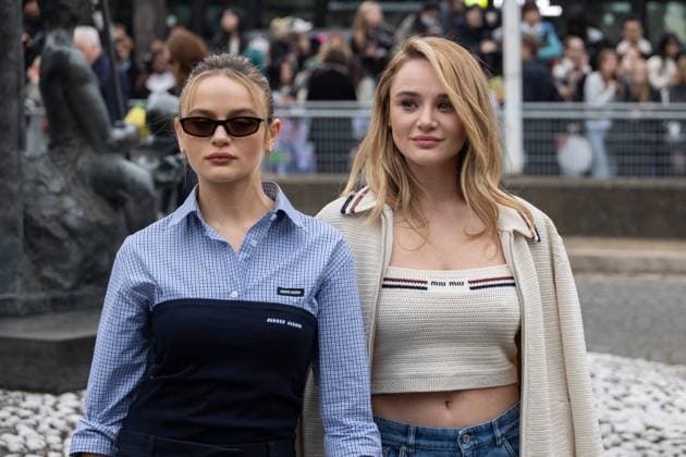 PFW - Miu Miu PAP - Arrivals NB Joey King, Hunter King attends Miu Miu Womenswear Fall Winter 2025-2026 show as part of Paris Fashion Week on March 11, 2025 in Paris, France. Photo by Nasser Berzane ABACAPRESS.COM Paris France  Copyright: xBerzanexNasser ABACAx