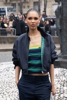 PFW - Miu Miu PAP - Arrivals NB Nara Smith attends Miu Miu Womenswear Fall Winter 2025-2026 show as part of Paris Fashion Week on March 11, 2025 in Paris, France. Photo by Nasser Berzane ABACAPRESS.COM Paris France  Copyright: xBerzanexNasser ABACAx
