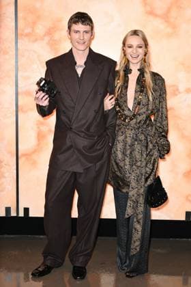PFW Yves Saint Laurent Photocall Mikkel Jensen and Maya Stepper attending the Yves Saint Laurent Womenswear Fall Winter 2025-2026 show as part of Paris Fashion Week in Paris, France on March 11, 2025. Photo by Aurore Marechal ABACAPRESS.COM Paris France  Copyright: xMarechalxAurore ABACAx