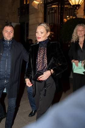 PFW - Kate And Lila Moss Head To Saint Laurent Lila Grace Moss and Kate Moss leaving the Ritz on their way to the Yves Saint Laurent show in Paris on March 11, 2025, as part of the Paris Fashion Show. Photo by Florian Poitout ABACAPRESS.COM PAris France  Copyright: xPoitoutxFlorian ABACAx