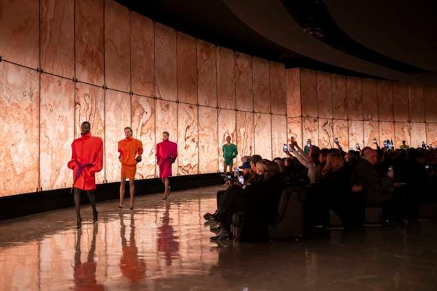 PFW - Saint Laurent Runway Models present creations by Saint Laurent for the Womenswear Ready-to-wear Fall-Winter 2025 2026 collection as part of the Paris Fashion Week, in Paris on March 11, 2025.Photo by Eliot Blondet ABACAPRESS.COM Paris France  Copyright: xBlondetxEliot ABACAx