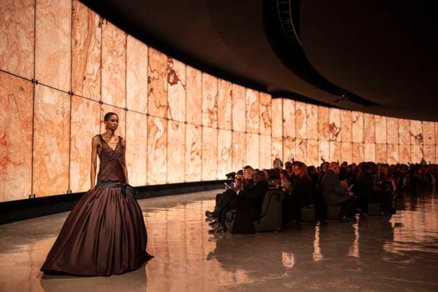 PFW - Saint Laurent Runway Models present creations by Saint Laurent for the Womenswear Ready-to-wear Fall-Winter 2025 2026 collection as part of the Paris Fashion Week, in Paris on March 11, 2025.Photo by Eliot Blondet ABACAPRESS.COM Paris France  Copyright: xBlondetxEliot ABACAx