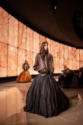 PFW - Saint Laurent Runway Models present creations by Saint Laurent for the Womenswear Ready-to-wear Fall-Winter 2025 2026 collection as part of the Paris Fashion Week, in Paris on March 11, 2025.Photo by Eliot Blondet ABACAPRESS.COM Paris France  Copyright: xBlondetxEliot ABACAx