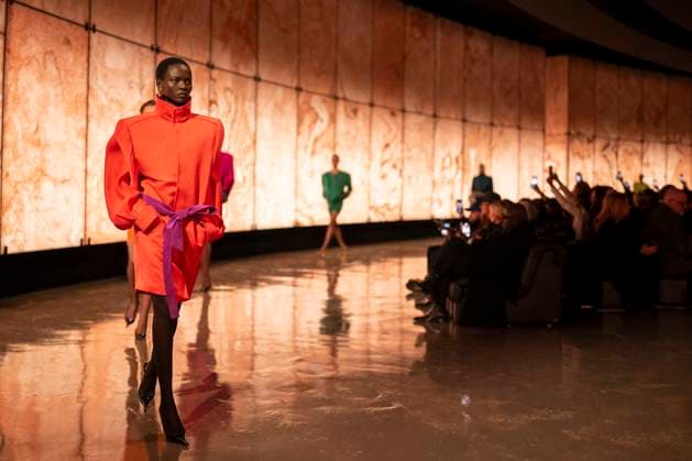 PFW - Saint Laurent Runway Models present creations by Saint Laurent for the Womenswear Ready-to-wear Fall-Winter 2025 2026 collection as part of the Paris Fashion Week, in Paris on March 11, 2025.Photo by Eliot Blondet ABACAPRESS.COM Paris France  Copyright: xBlondetxEliot ABACAx