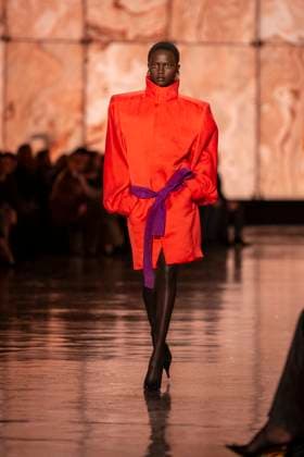 PFW - Saint Laurent Runway Models present creations by Saint Laurent for the Womenswear Ready-to-wear Fall-Winter 2025 2026 collection as part of the Paris Fashion Week, in Paris on March 11, 2025.Photo by Eliot Blondet ABACAPRESS.COM Paris France  Copyright: xBlondetxEliot ABACAx