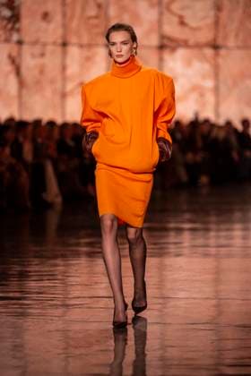 PFW - Saint Laurent Runway Models present creations by Saint Laurent for the Womenswear Ready-to-wear Fall-Winter 2025 2026 collection as part of the Paris Fashion Week, in Paris on March 11, 2025.Photo by Eliot Blondet ABACAPRESS.COM Paris France  Copyright: xBlondetxEliot ABACAx