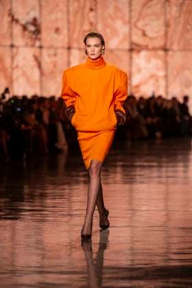 PFW - Saint Laurent Runway Models present creations by Saint Laurent for the Womenswear Ready-to-wear Fall-Winter 2025 2026 collection as part of the Paris Fashion Week, in Paris on March 11, 2025.Photo by Eliot Blondet ABACAPRESS.COM Paris France  Copyright: xBlondetxEliot ABACAx