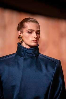 PFW - Saint Laurent Runway Models present creations by Saint Laurent for the Womenswear Ready-to-wear Fall-Winter 2025 2026 collection as part of the Paris Fashion Week, in Paris on March 11, 2025.Photo by Eliot Blondet ABACAPRESS.COM Paris France  Copyright: xBlondetxEliot ABACAx