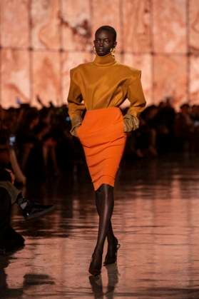PFW - Saint Laurent Runway Models present creations by Saint Laurent for the Womenswear Ready-to-wear Fall-Winter 2025 2026 collection as part of the Paris Fashion Week, in Paris on March 11, 2025.Photo by Eliot Blondet ABACAPRESS.COM Paris France  Copyright: xBlondetxEliot ABACAx