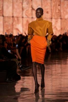 PFW - Saint Laurent Runway Models present creations by Saint Laurent for the Womenswear Ready-to-wear Fall-Winter 2025 2026 collection as part of the Paris Fashion Week, in Paris on March 11, 2025.Photo by Eliot Blondet ABACAPRESS.COM Paris France  Copyright: xBlondetxEliot ABACAx