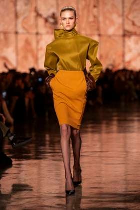 PFW - Saint Laurent Runway Models present creations by Saint Laurent for the Womenswear Ready-to-wear Fall-Winter 2025 2026 collection as part of the Paris Fashion Week, in Paris on March 11, 2025.Photo by Eliot Blondet ABACAPRESS.COM Paris France  Copyright: xBlondetxEliot ABACAx
