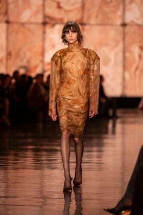 PFW - Saint Laurent Runway Models present creations by Saint Laurent for the Womenswear Ready-to-wear Fall-Winter 2025 2026 collection as part of the Paris Fashion Week, in Paris on March 11, 2025.Photo by Eliot Blondet ABACAPRESS.COM Paris France  Copyright: xBlondetxEliot ABACAx