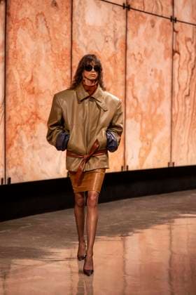 PFW - Saint Laurent Runway Models present creations by Saint Laurent for the Womenswear Ready-to-wear Fall-Winter 2025 2026 collection as part of the Paris Fashion Week, in Paris on March 11, 2025.Photo by Eliot Blondet ABACAPRESS.COM Paris France  Copyright: xBlondetxEliot ABACAx