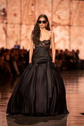 PFW - Saint Laurent Runway Models present creations by Saint Laurent for the Womenswear Ready-to-wear Fall-Winter 2025 2026 collection as part of the Paris Fashion Week, in Paris on March 11, 2025.Photo by Eliot Blondet ABACAPRESS.COM Paris France  Copyright: xBlondetxEliot ABACAx