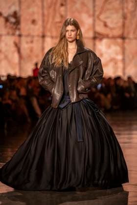 PFW - Saint Laurent Runway Models present creations by Saint Laurent for the Womenswear Ready-to-wear Fall-Winter 2025 2026 collection as part of the Paris Fashion Week, in Paris on March 11, 2025.Photo by Eliot Blondet ABACAPRESS.COM Paris France  Copyright: xBlondetxEliot ABACAx