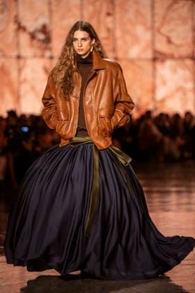 PFW - Saint Laurent Runway Models present creations by Saint Laurent for the Womenswear Ready-to-wear Fall-Winter 2025 2026 collection as part of the Paris Fashion Week, in Paris on March 11, 2025.Photo by Eliot Blondet ABACAPRESS.COM Paris France  Copyright: xBlondetxEliot ABACAx