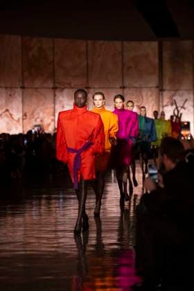 PFW - Saint Laurent Runway Models present creations by Saint Laurent for the Womenswear Ready-to-wear Fall-Winter 2025 2026 collection as part of the Paris Fashion Week, in Paris on March 11, 2025.Photo by Eliot Blondet ABACAPRESS.COM Paris France  Copyright: xBlondetxEliot ABACAx