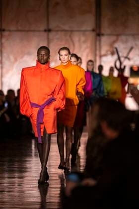PFW - Saint Laurent Runway Models present creations by Saint Laurent for the Womenswear Ready-to-wear Fall-Winter 2025 2026 collection as part of the Paris Fashion Week, in Paris on March 11, 2025.Photo by Eliot Blondet ABACAPRESS.COM Paris France  Copyright: xBlondetxEliot ABACAx