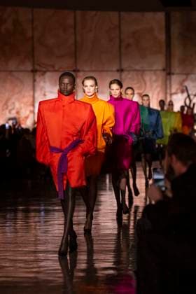 PFW - Saint Laurent Runway Models present creations by Saint Laurent for the Womenswear Ready-to-wear Fall-Winter 2025 2026 collection as part of the Paris Fashion Week, in Paris on March 11, 2025.Photo by Eliot Blondet ABACAPRESS.COM Paris France  Copyright: xBlondetxEliot ABACAx