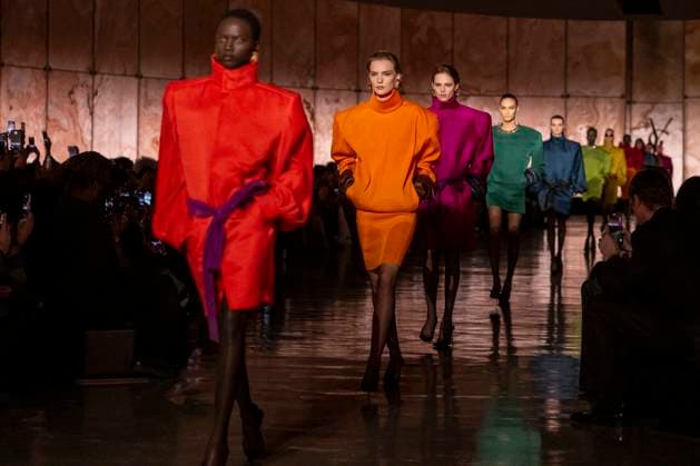 PFW - Saint Laurent Runway Models present creations by Saint Laurent for the Womenswear Ready-to-wear Fall-Winter 2025 2026 collection as part of the Paris Fashion Week, in Paris on March 11, 2025.Photo by Eliot Blondet ABACAPRESS.COM Paris France  Copyright: xBlondetxEliot ABACAx