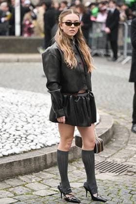 PFW Miu Miu Arrivals Sydney Sweeney attending the Miu Miu Womenswear Fall Winter 2025-2026 show as part of Paris Fashion Week in Paris, France on March 11, 2025. Photo by Aurore Marechal ABACAPRESS.COM Paris France  Copyright: xMarechalxAurore ABACAx