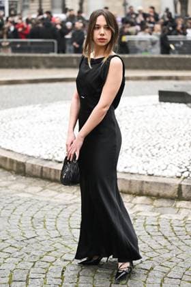 PFW Miu Miu Arrivals Kim Higelin attending the Miu Miu Womenswear Fall Winter 2025-2026 show as part of Paris Fashion Week in Paris, France on March 11, 2025. Photo by Aurore Marechal ABACAPRESS.COM Paris France  Copyright: xMarechalxAurore ABACAx