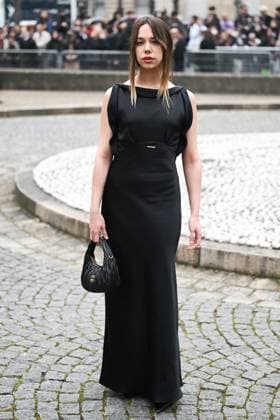 PFW Miu Miu Arrivals Kim Higelin attending the Miu Miu Womenswear Fall Winter 2025-2026 show as part of Paris Fashion Week in Paris, France on March 11, 2025. Photo by Aurore Marechal ABACAPRESS.COM Paris France  Copyright: xMarechalxAurore ABACAx