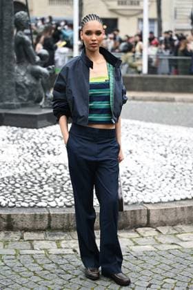 PFW Miu Miu Arrivals Nara Smith attending the Miu Miu Womenswear Fall Winter 2025-2026 show as part of Paris Fashion Week in Paris, France on March 11, 2025. Photo by Aurore Marechal ABACAPRESS.COM Paris France  Copyright: xMarechalxAurore ABACAx