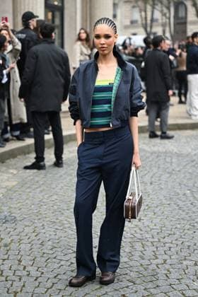 PFW Miu Miu Arrivals Nara Smith attending the Miu Miu Womenswear Fall Winter 2025-2026 show as part of Paris Fashion Week in Paris, France on March 11, 2025. Photo by Aurore Marechal ABACAPRESS.COM Paris France  Copyright: xMarechalxAurore ABACAx