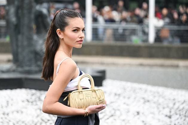 PFW Miu Miu Arrivals Thylane Blondeau attending the Miu Miu Womenswear Fall Winter 2025-2026 show as part of Paris Fashion Week in Paris, France on March 11, 2025. Photo by Aurore Marechal ABACAPRESS.COM Paris France  Copyright: xMarechalxAurore ABACAx