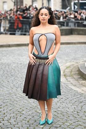 PFW Miu Miu Arrivals Lena Mahfouf attending the Miu Miu Womenswear Fall Winter 2025-2026 show as part of Paris Fashion Week in Paris, France on March 11, 2025. Photo by Aurore Marechal ABACAPRESS.COM Paris France  Copyright: xMarechalxAurore ABACAx