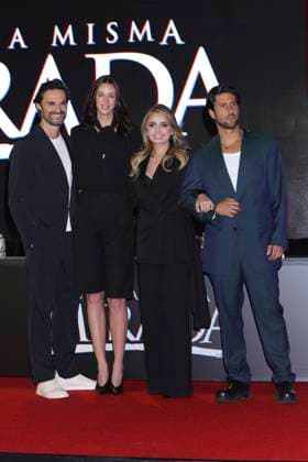 Con Esa Misma Mirada Tv Series Photocall (L-R) Ivan Sanchez, Pamela Almanza, Angelica Rivera, Diego Klein pose during a Photocall for the presentation of the Vix Original Series Con Esa Misma Mirada . on March 11, 2025 in Mexico City, Mexico. (Photo by Yamak Perea Eyepix Group) Copyright: xYamakxPerea xEyepixxGroupx YP_11032025_146641