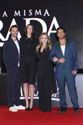 Con Esa Misma Mirada Tv Series Photocall (L-R) Ivan Sanchez, Pamela Almanza, Angelica Rivera, Diego Klein pose during a Photocall for the presentation of the Vix Original Series Con Esa Misma Mirada . on March 11, 2025 in Mexico City, Mexico. (Photo by Yamak Perea Eyepix Group) Copyright: xYamakxPerea xEyepixxGroupx YP_11032025_146642