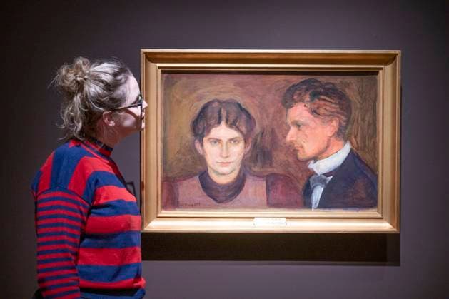 Edvard Munch Portraits, exhibition at the National Portrait Gallery in London, UK, on 12th March,2025 National Portrait Gallery, London, UK. 12th March, 2025. Preview of Edvard Munch Portraits exhibition, the first exhibition in the UK to focus exclusively on Munch as a portraitist, including works from the 1880s - 1920s never before seen in the UK., Credit:MALCOLM PARK Avalon  Copyright: xMALCOLMxPARKx xAvalonx 0974936980