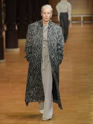 PFW - Veronique Leroy Runway A model walks the runway during the Veronique Leroy Womenswear Fall Winter 2025-2026 show as part of Paris Fashion Week at Le Réfectoire des Cordeliers on March 11, 2025 in Paris, France. Photo by Alain-Gil Gonzalez ABACAPRESS.COM Paris France  Copyright: xGonzalezxAlain-Gil ABACAx
