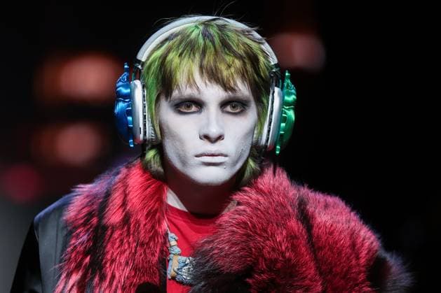 RUSSIA, MOSCOW - MARCH 13, 2025: A man models one of the creations during a runway show for the Moscow Art and Industry Institute collection as part of the 4th Moscow Fashion Week at the Manege Central Exhibition Hall (Moscow Manege). Yevgeny Messman TASS  79070141